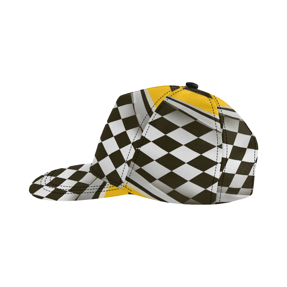 Checkered Flag Racing Style Snapback Cap