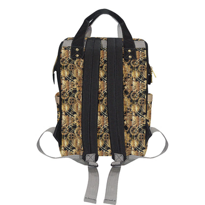 Steampunk Gear Design Themed Print Diaper Bag Backpack