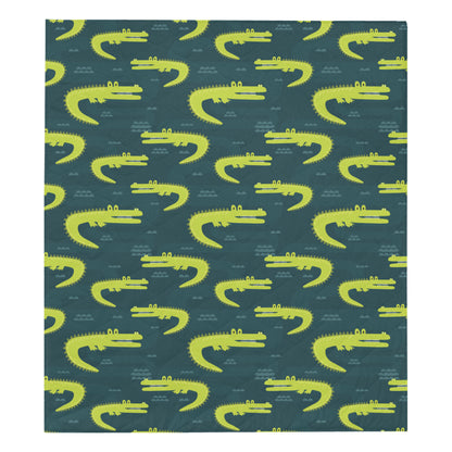 Alligator Pattern Print Design 03 Premium Quilt
