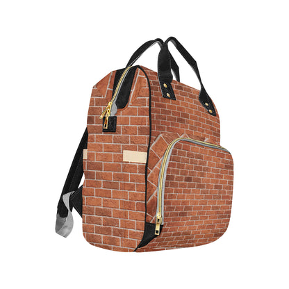 Brick Brown Pattern Print Design 02 Diaper Bag Backpack