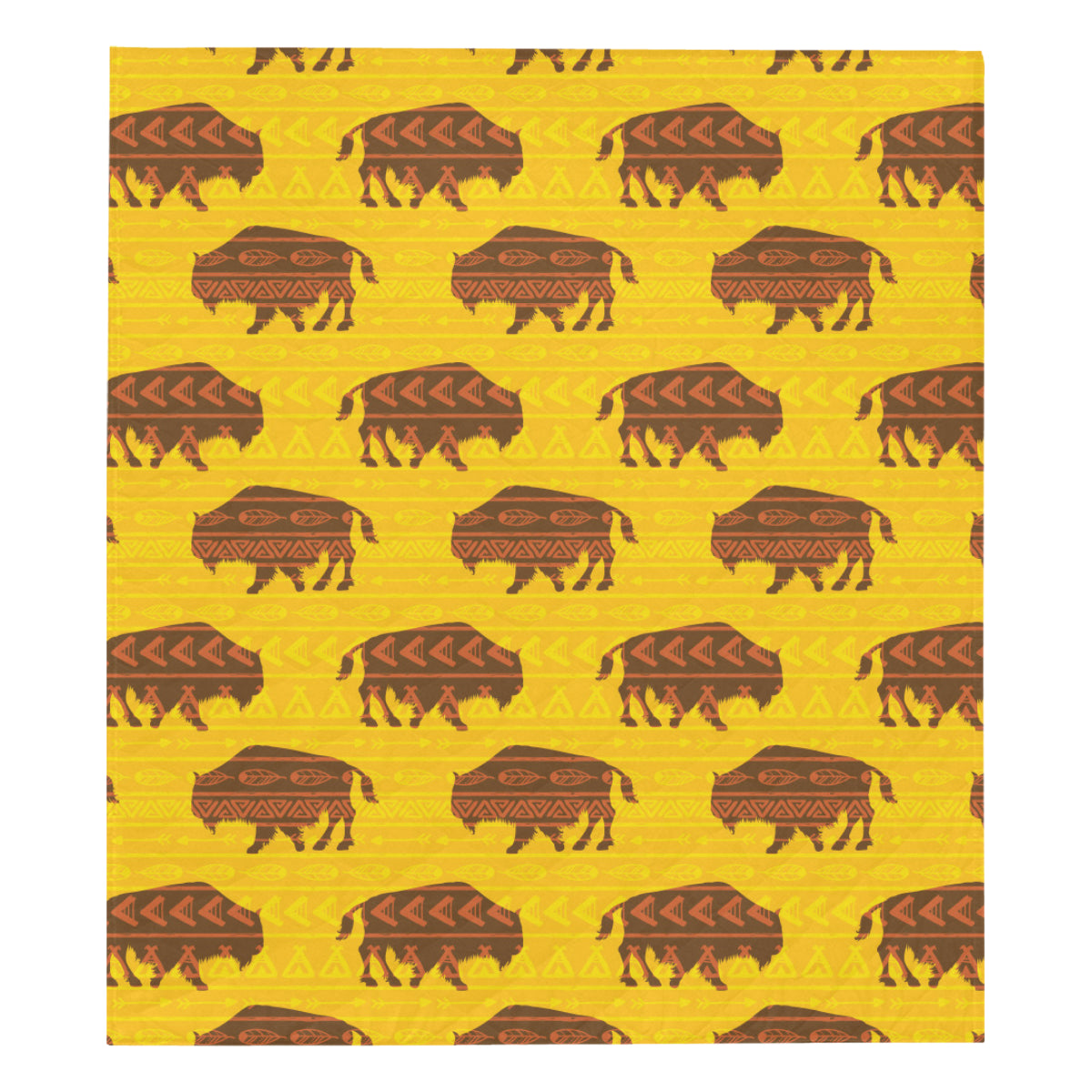 Bison Native Pattern Print Design 01 Premium Quilt