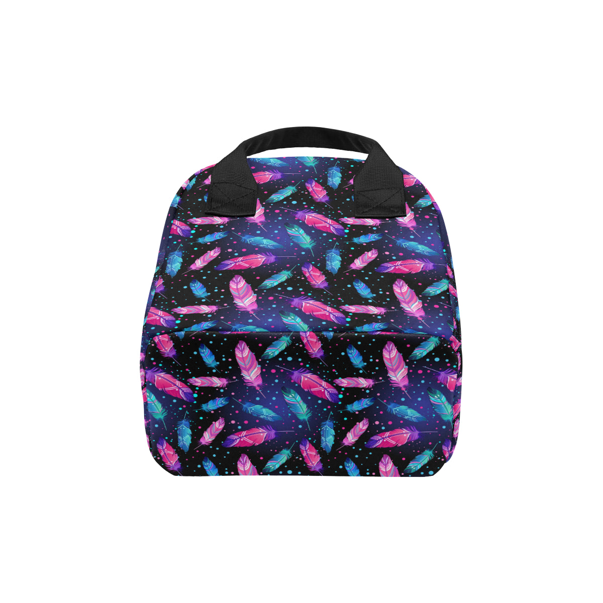 Feather Colorful Boho Design Print Insulated Lunch Bag