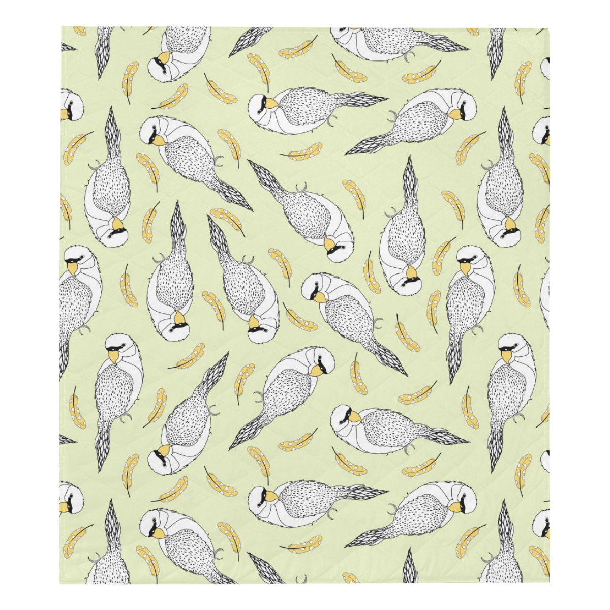 Parakeet Pattern Print Design A03 Premium Quilt