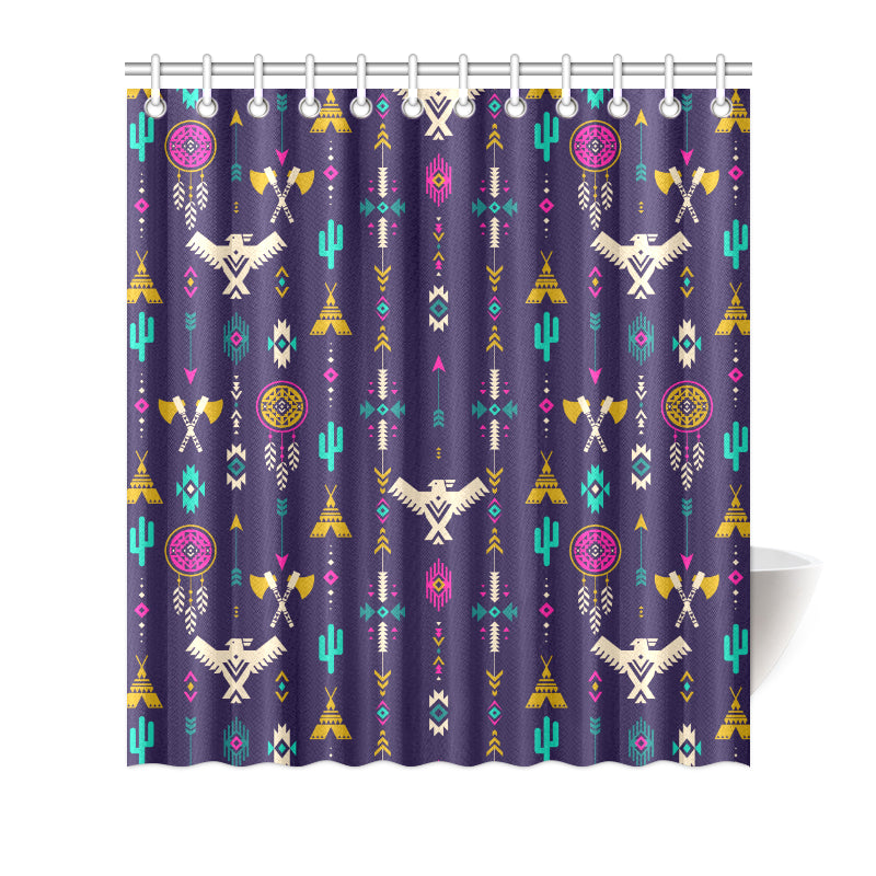 Native American Eagle Indian Pattern Shower Curtain