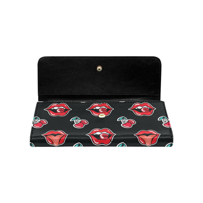 Cherry Pattern Print Design CH04 Women's Trifold Wallet