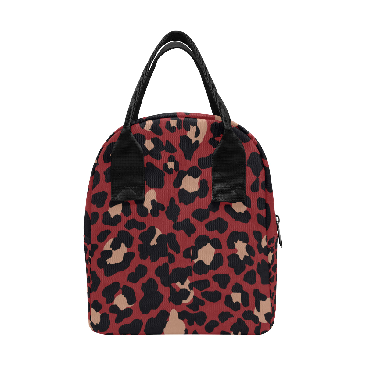 Cheetah Red Print Pattern Insulated Lunch Bag