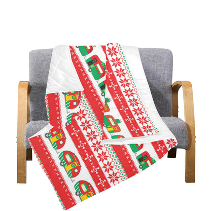 Camper Camping Ugly Christmas Design Print Premium Quilt
