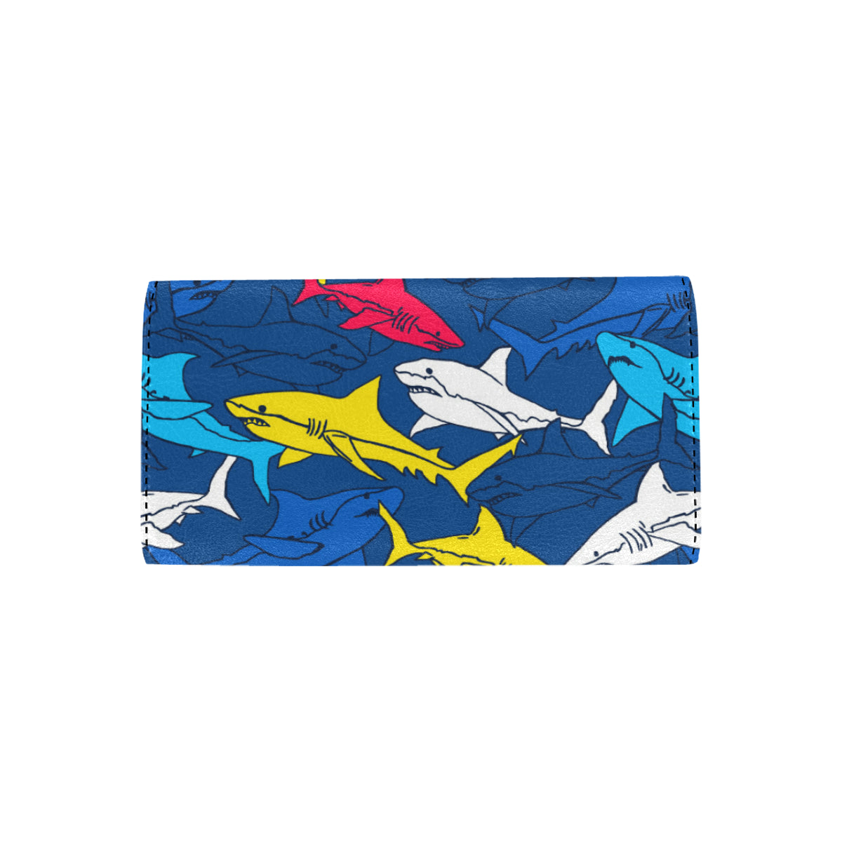 Shark Color Pattern Women's Trifold Wallet