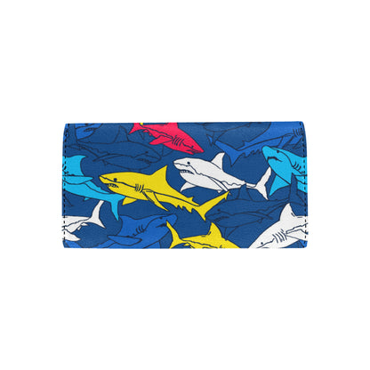 Shark Color Pattern Women's Trifold Wallet