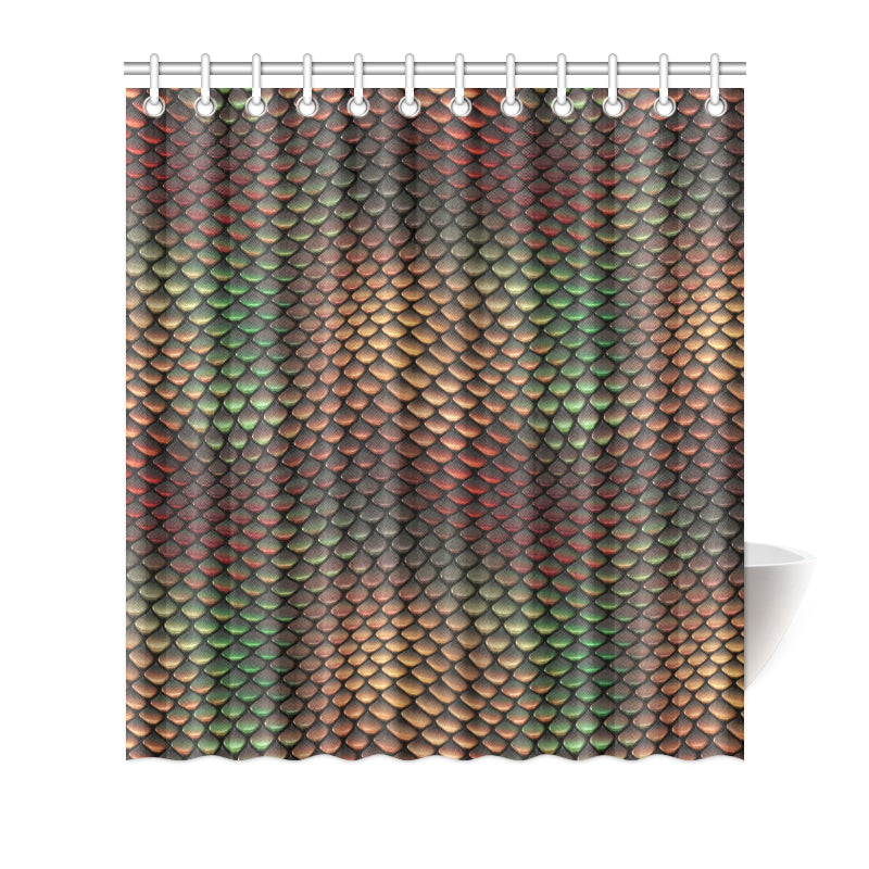 Snake Skin Colorful Print Shower Curtain