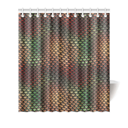 Snake Skin Colorful Print Shower Curtain