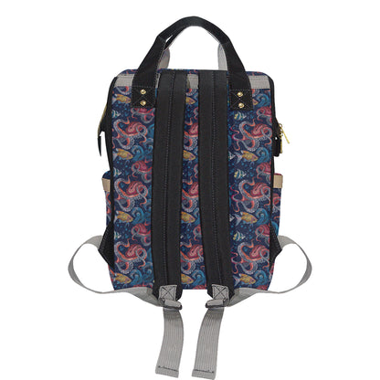 Octopus Deep Sea Print Themed Diaper Bag Backpack