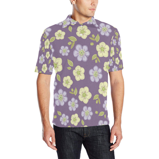 Anemone Pattern Print Design AM013 Men Polo Shirt
