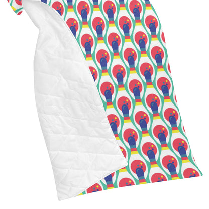 Bowling Pattern Print Design 05 Premium Quilt