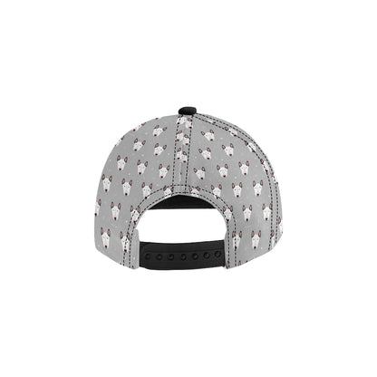 Bull Terrier Head Print Pattern Snapback Cap