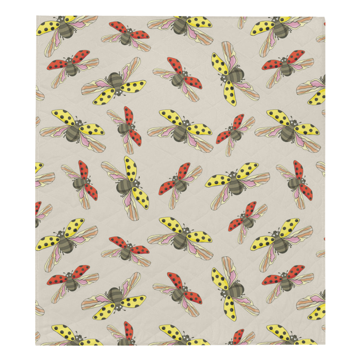 Ladybug Pattern Print Design 04 Premium Quilt