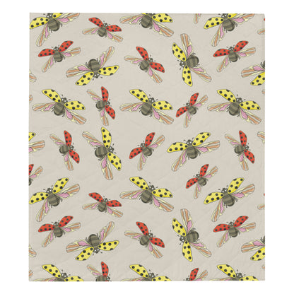 Ladybug Pattern Print Design 04 Premium Quilt