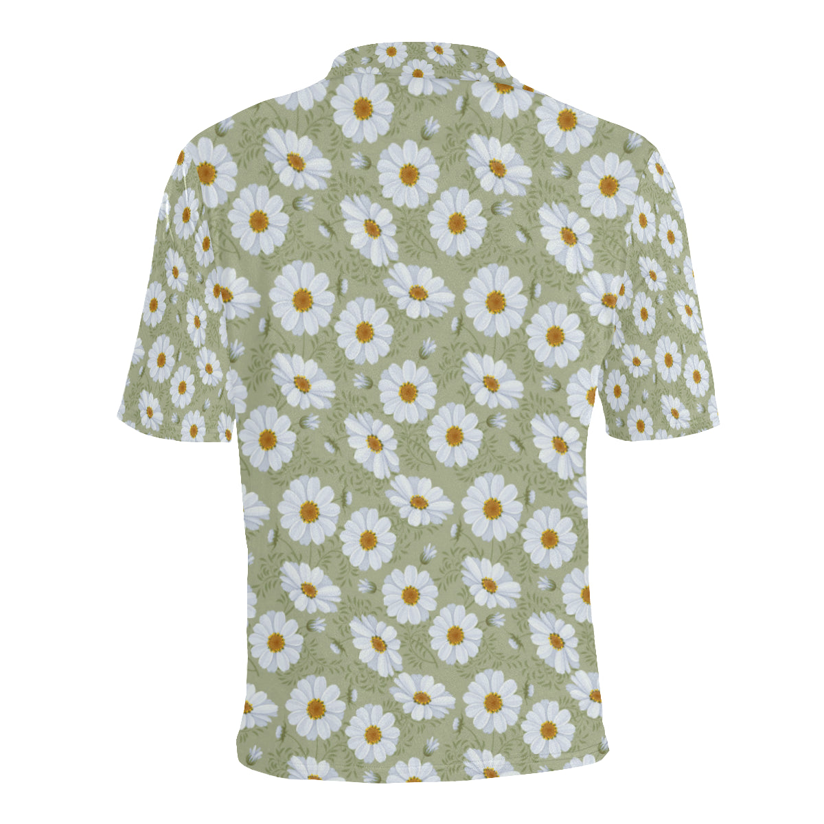 Daisy Yellow Print Pattern Men Polo Shirt