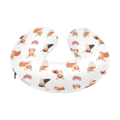 Cardigan Welsh Corgis Pattern Print Design 02 U-Shaped Travel Neck Pillow