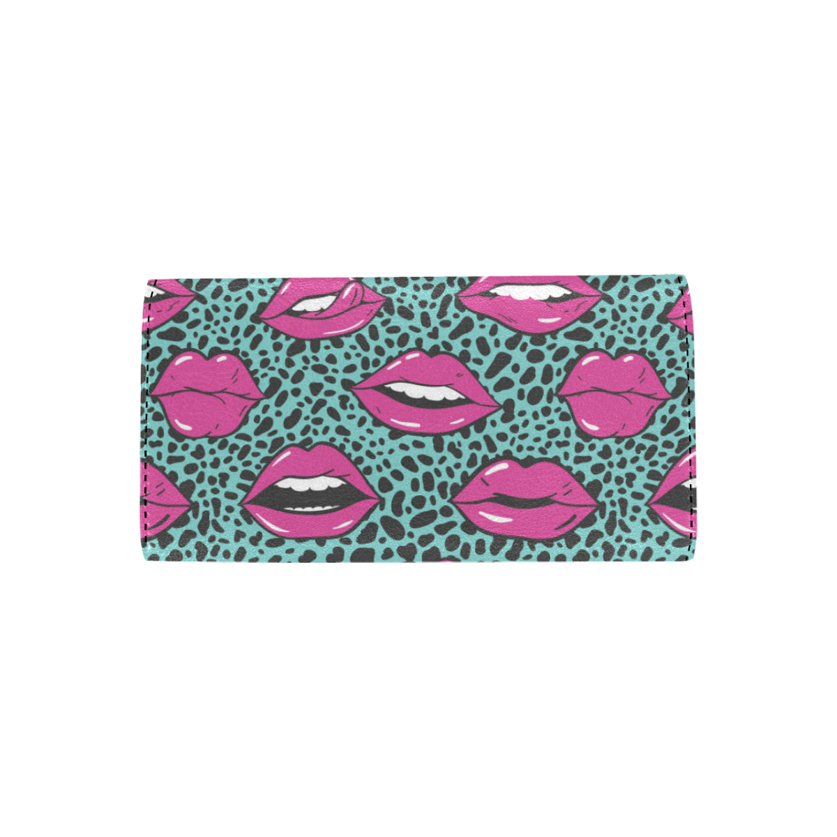 Lip Pattern Print Design 04 Women's Trifold Wallet