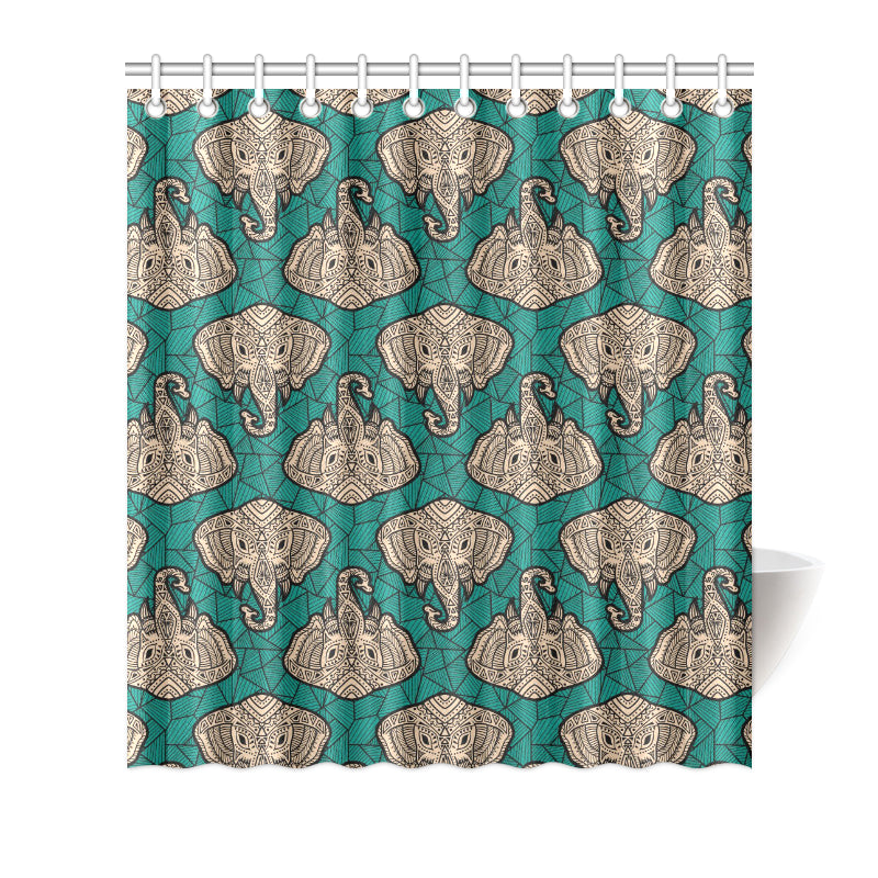 Boho Head Elephant Shower Curtain