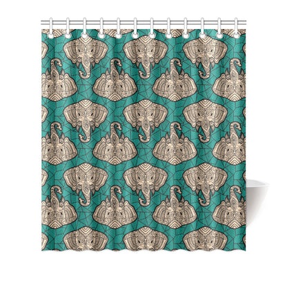 Boho Head Elephant Shower Curtain