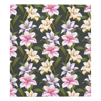 Lily Pattern Print Design LY01 Premium Quilt