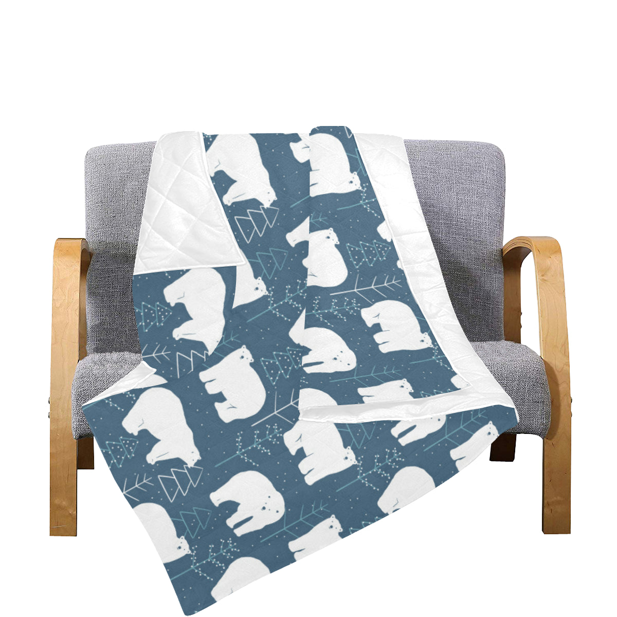 Polar Bear Pattern Print Design A01 Premium Quilt