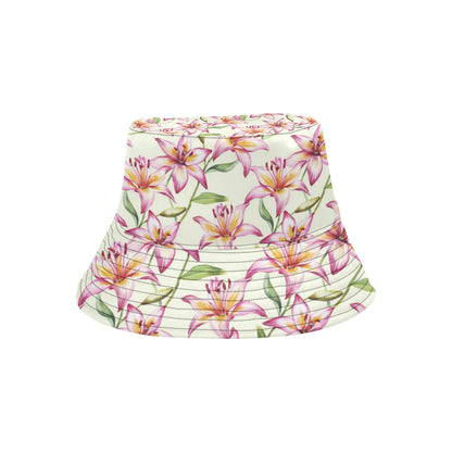 Lily Pattern Print Design LY011 Unisex Bucket Hat