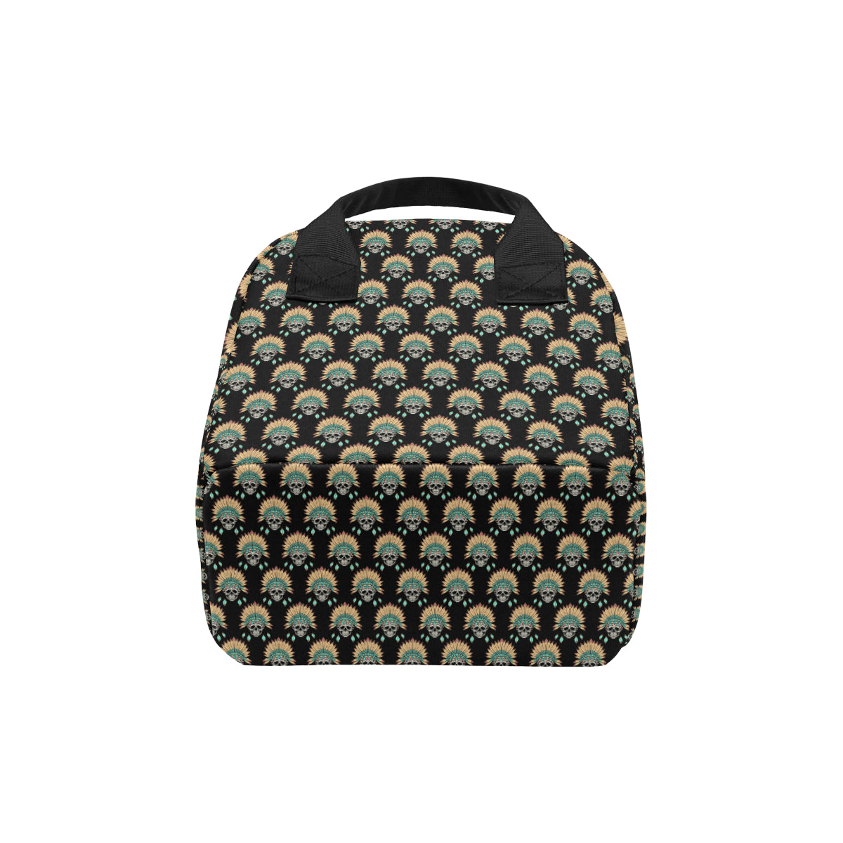 American indian Skull Pattern Insulated Lunch Bag