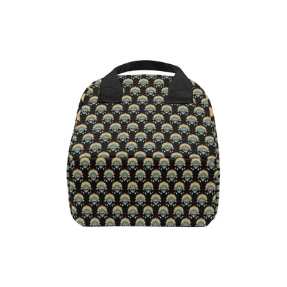 American indian Skull Pattern Insulated Lunch Bag
