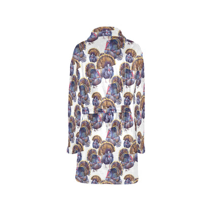 Turkey Pattern Print Design 01 Women's Fleece Robe