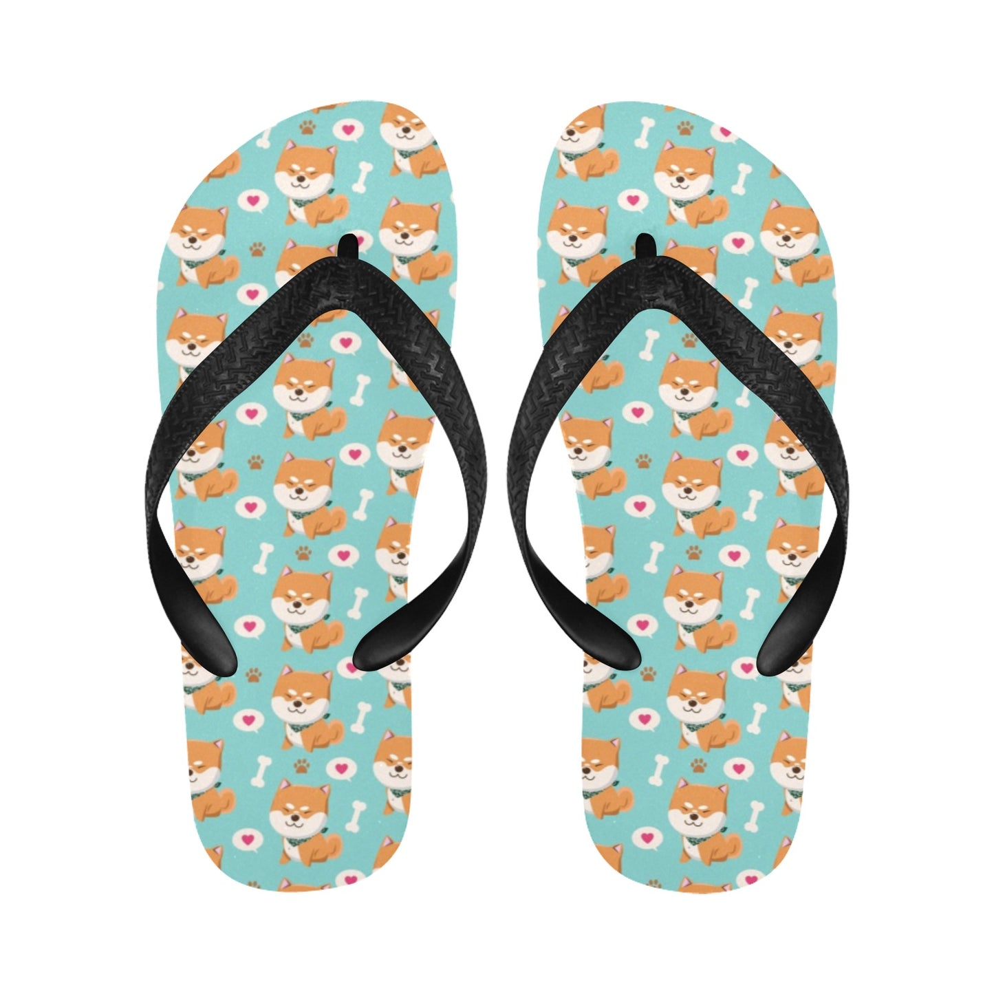 Shiba Inu Print Design LKS3013 Flip Flops