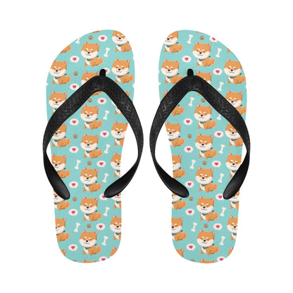Shiba Inu Print Design LKS3013 Flip Flops