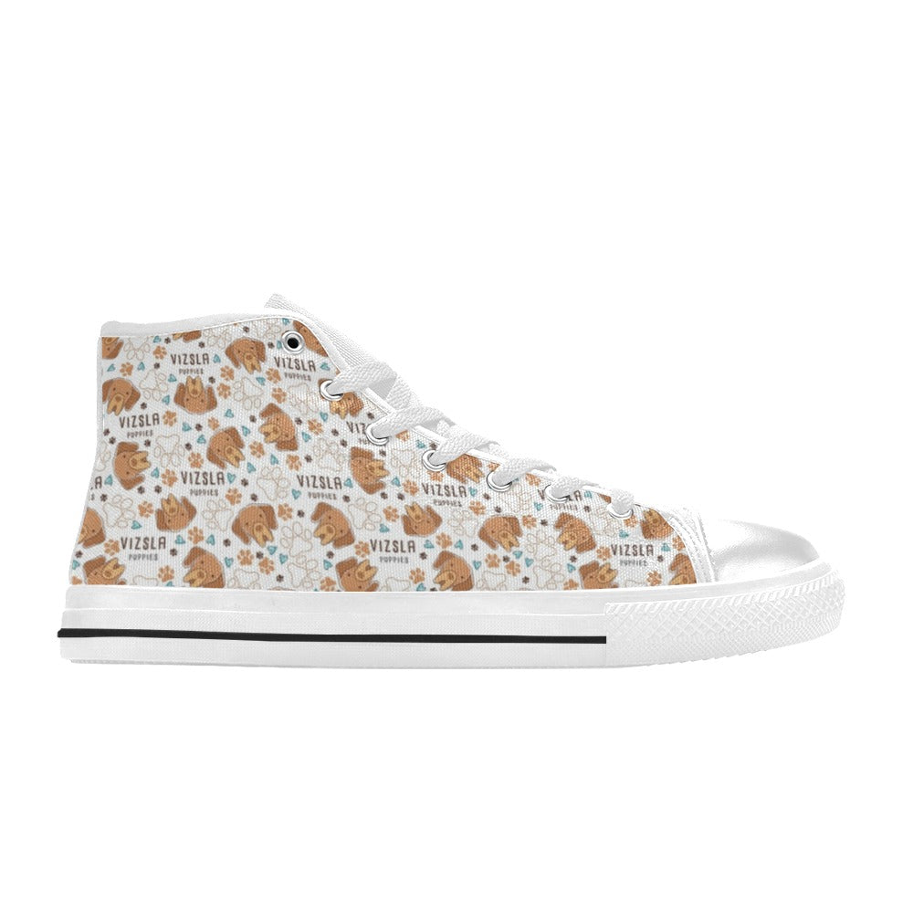 Vizslas Print Design LKS301 Men's High Top Canvas Shoes