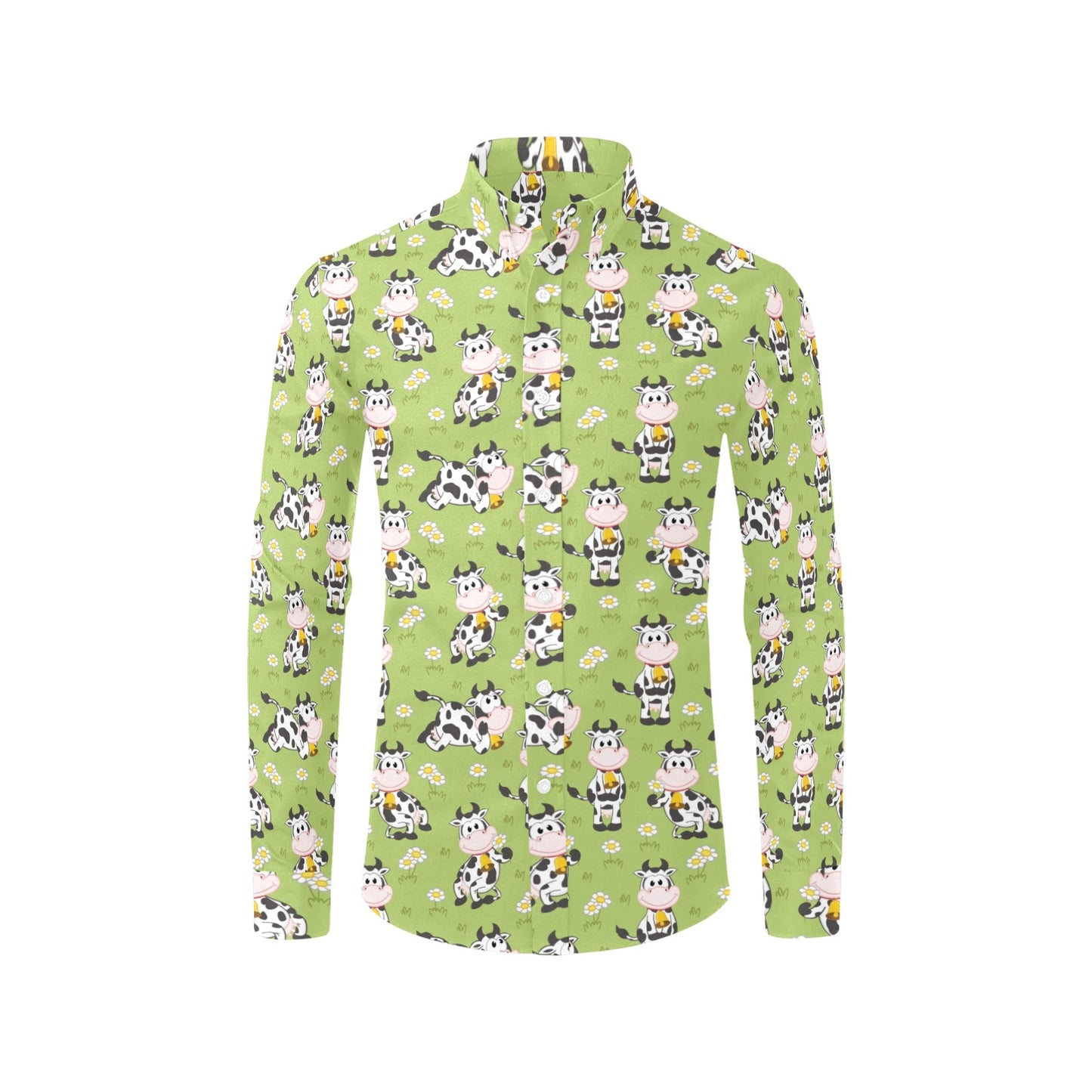 Cattle Print Design LKS401 Men's Long Sleeve Dress Shirt