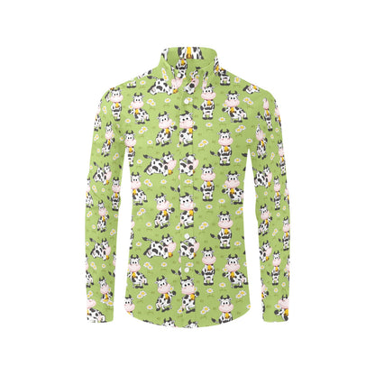 Cattle Print Design LKS401 Men's Long Sleeve Dress Shirt