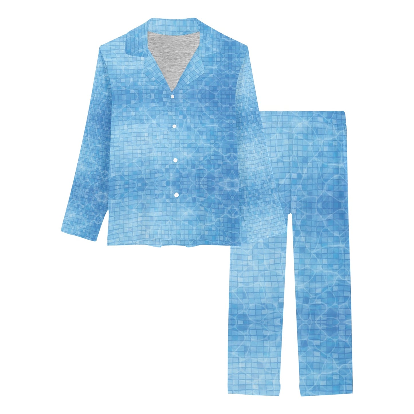 Swimming Pool Print Design LKS302 Women's Long Pajama Set