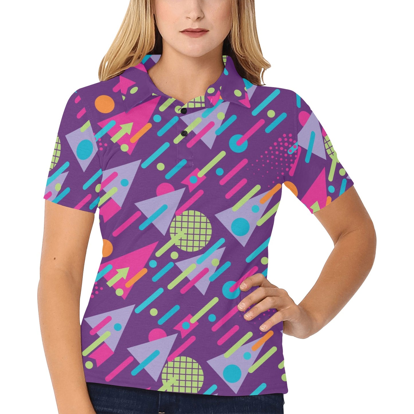 90s Pattern Print Design 4 Women's Polo Shirt