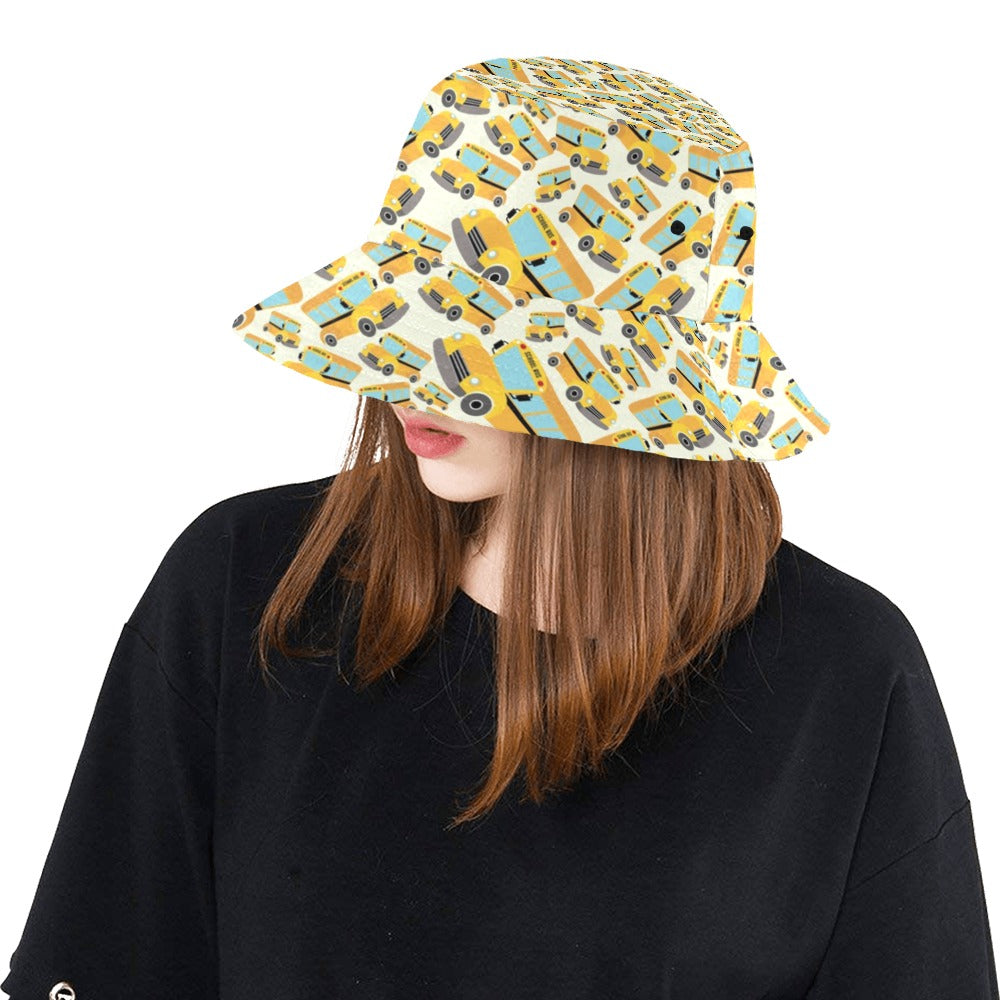 School Bus Print Design LKS301 Unisex Bucket Hat