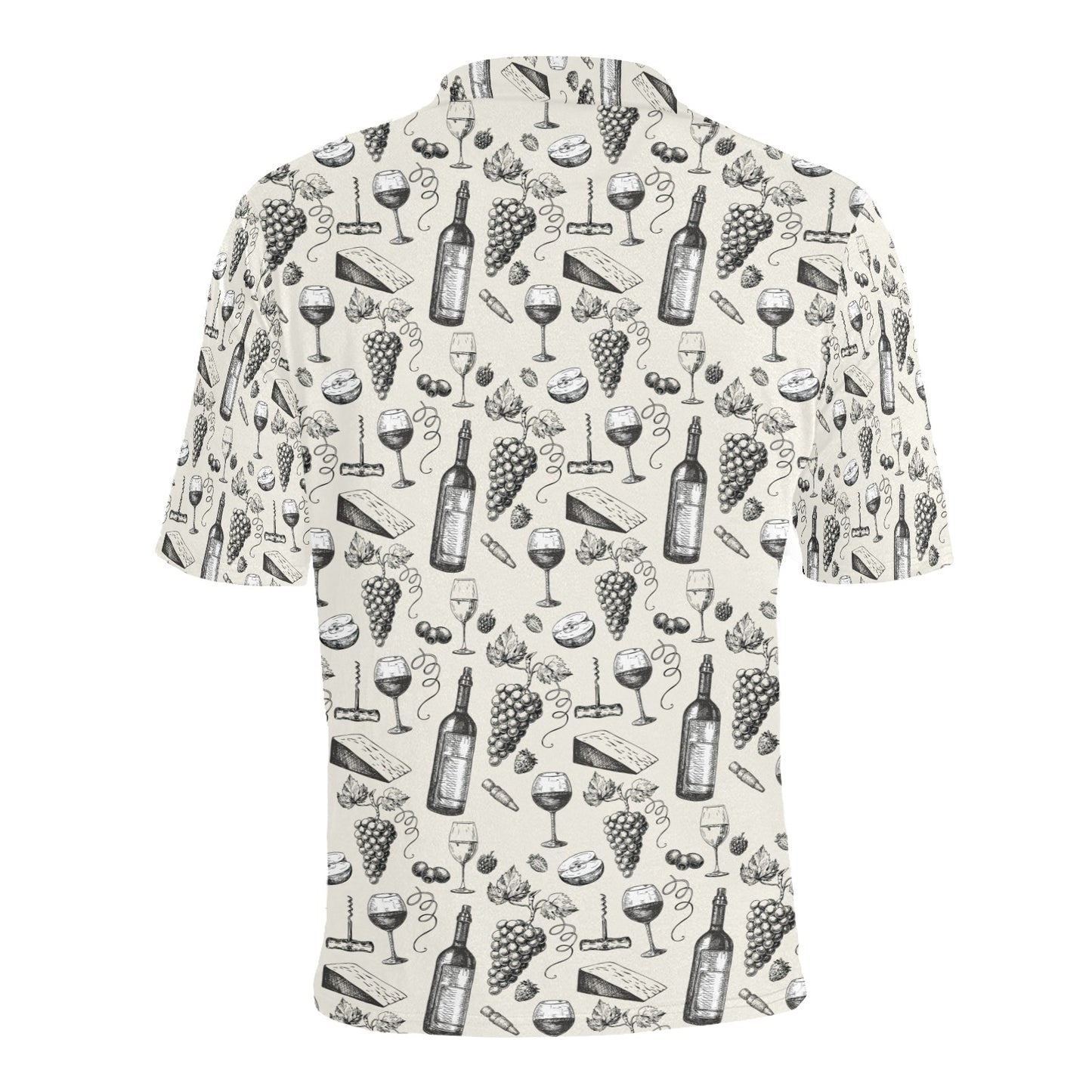 Wine Themed Print Design LKS306 Men Polo Shirt