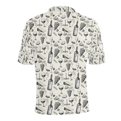Wine Themed Print Design LKS306 Men Polo Shirt