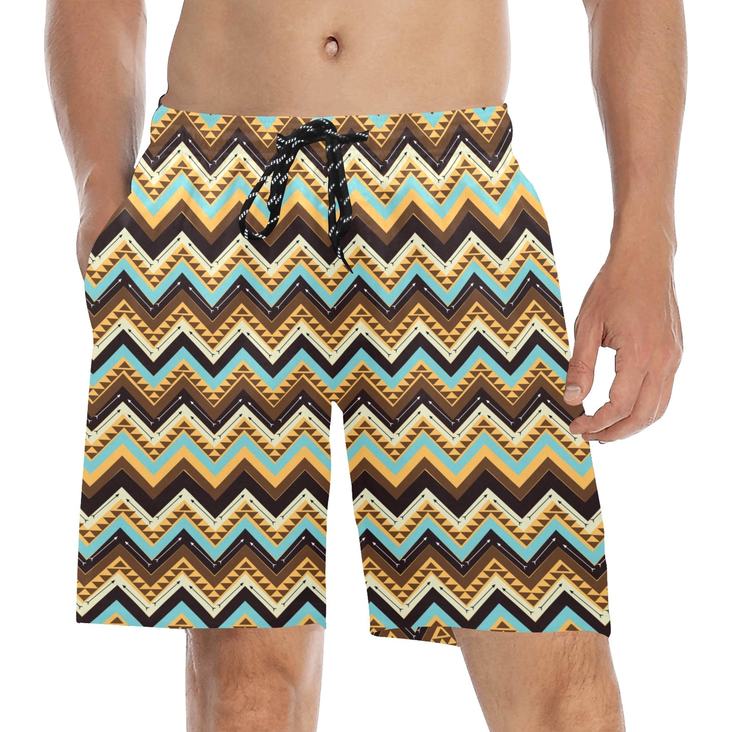 Southwest Pattern Print Design LKS301 Men's Swim Trunks Beach Shorts