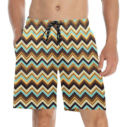 Southwest Pattern Print Design LKS301 Men's Swim Trunks Beach Shorts