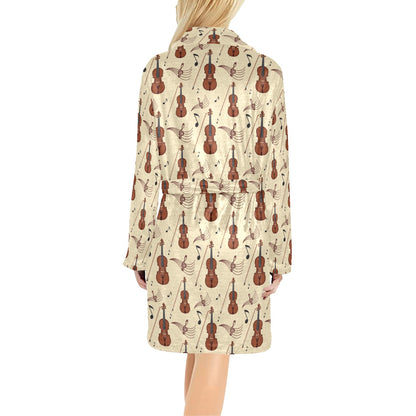 Cello Print Design LKS402 Women's Fleece Robe