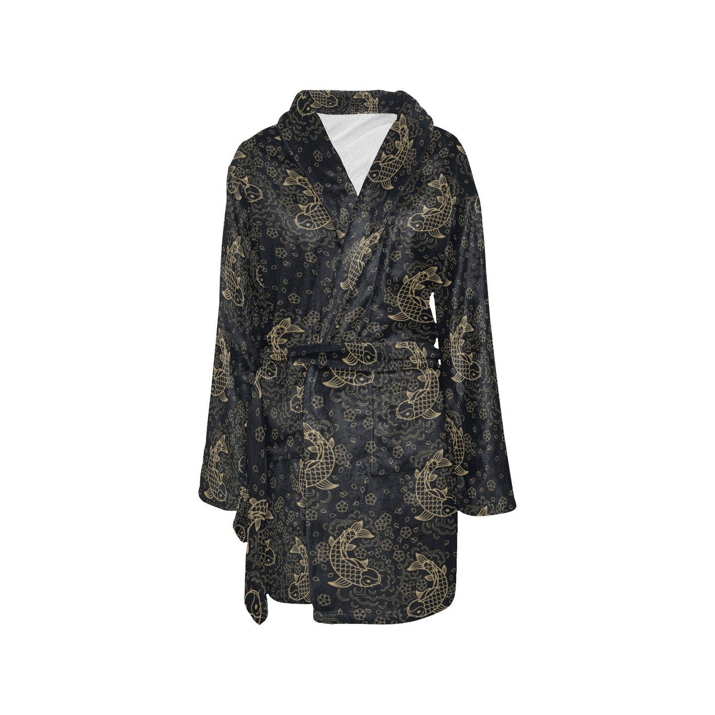 KOI Fish Pattern Print Design 02 Women's Fleece Robe