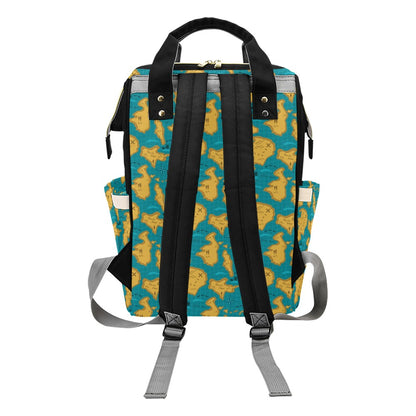 World Map Print Design LKS301 Diaper Bag Backpack