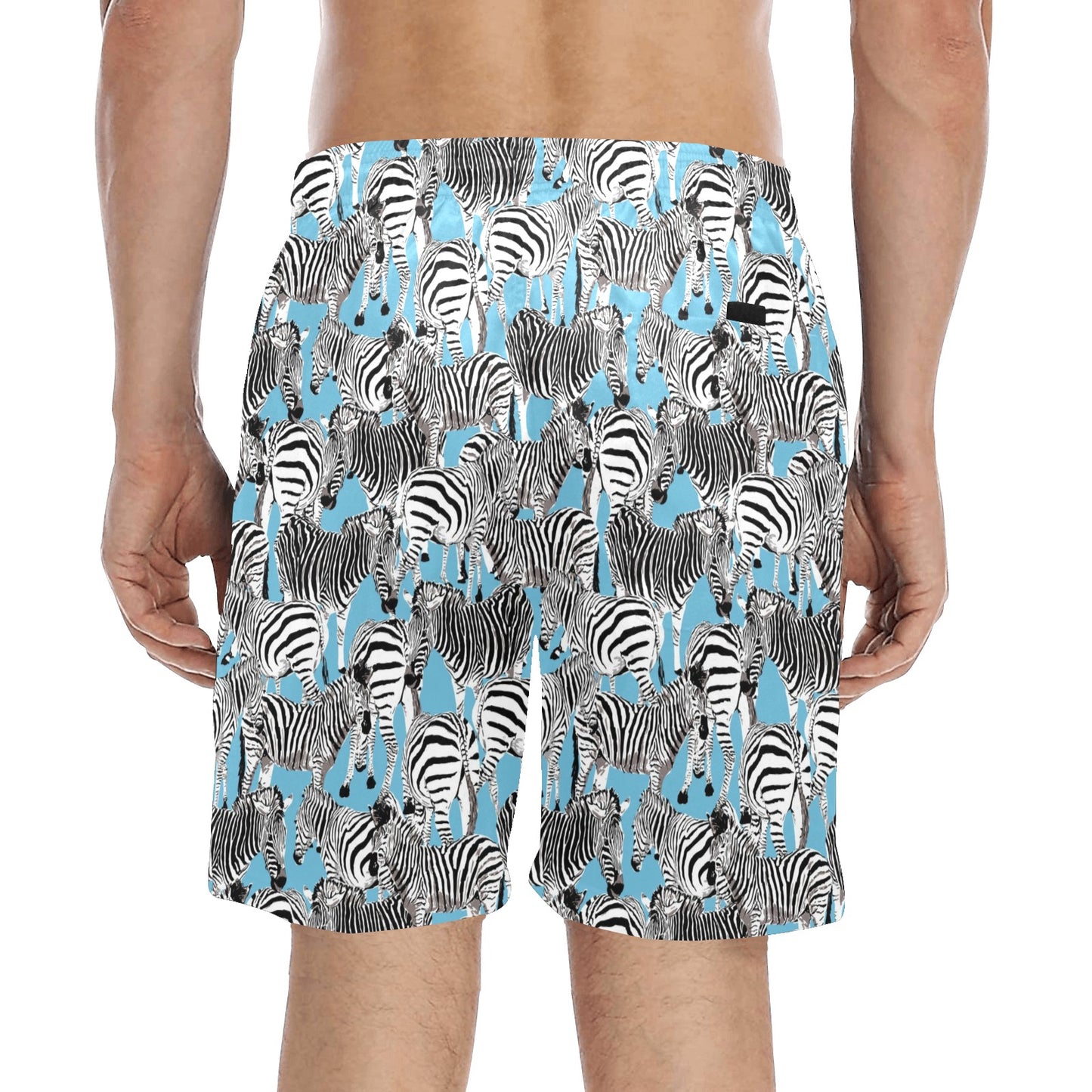 Zebra Print Design LKS305 Men's Swim Trunks Beach Shorts