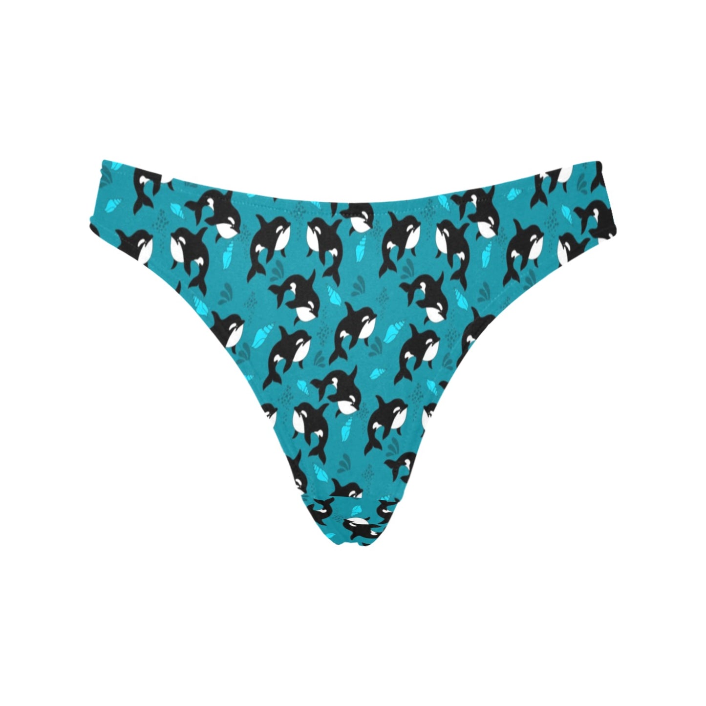 Whale Sea Design Themed Print Women's Thongs