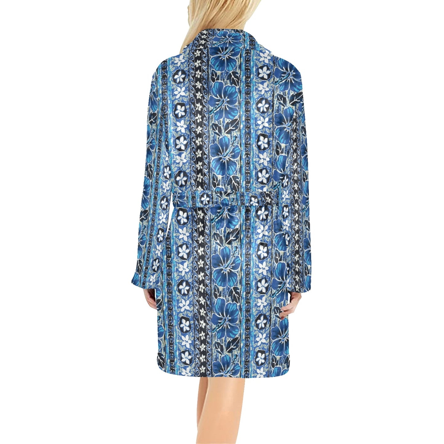 Hawaiian Themed Pattern Print Design H012 Women's Fleece Robe